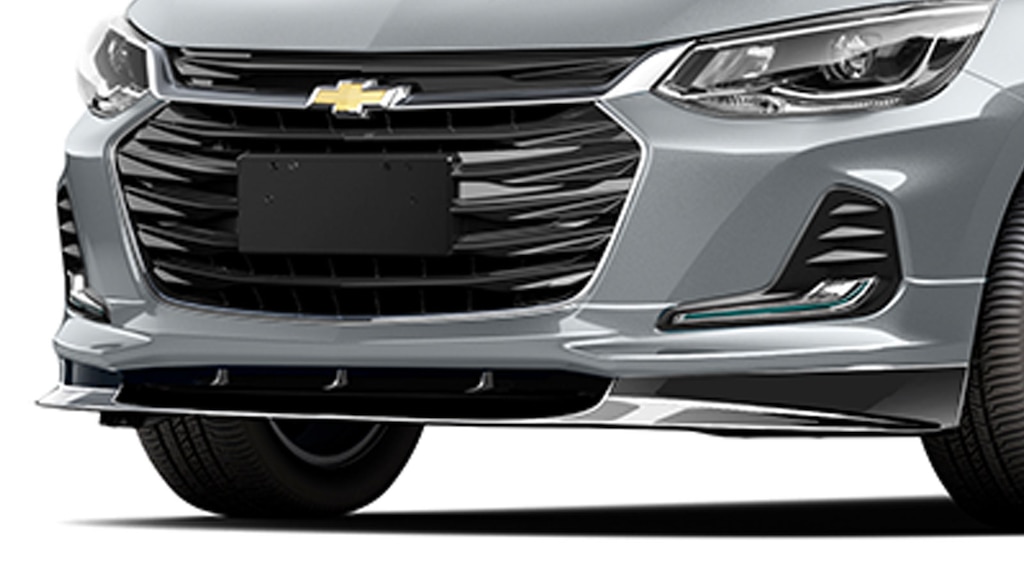 Spoiler frontal y otros accesorios externos deportivos originales para tu sedán Chevrolet Onix 2025